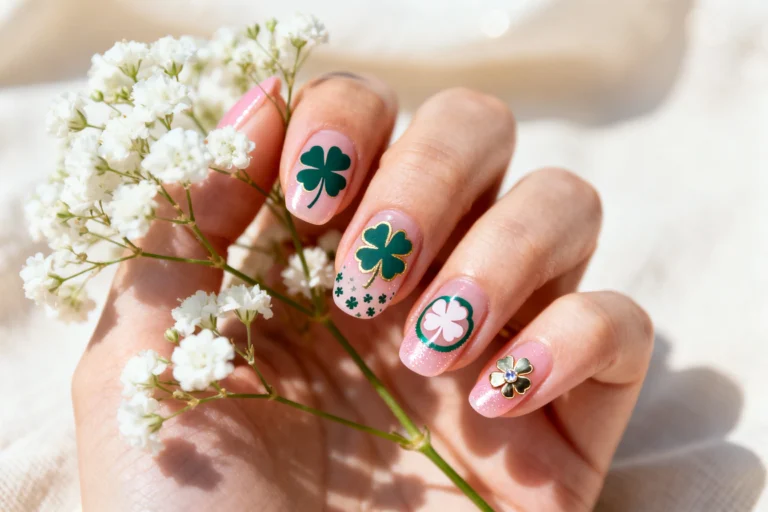 5 Four-leaf Clover Stencils for Diy St Pattys Day Nails
