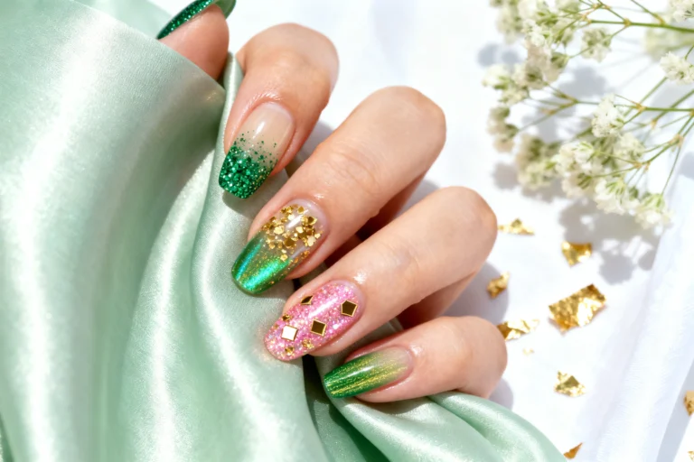 5 Glitter Top Coats to Elevate Your St Patricks Nails Ideas