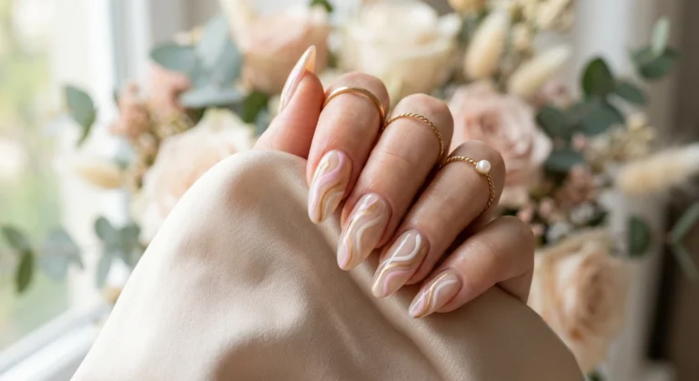 Aesthetic Nails Featuring Swirl Patterns