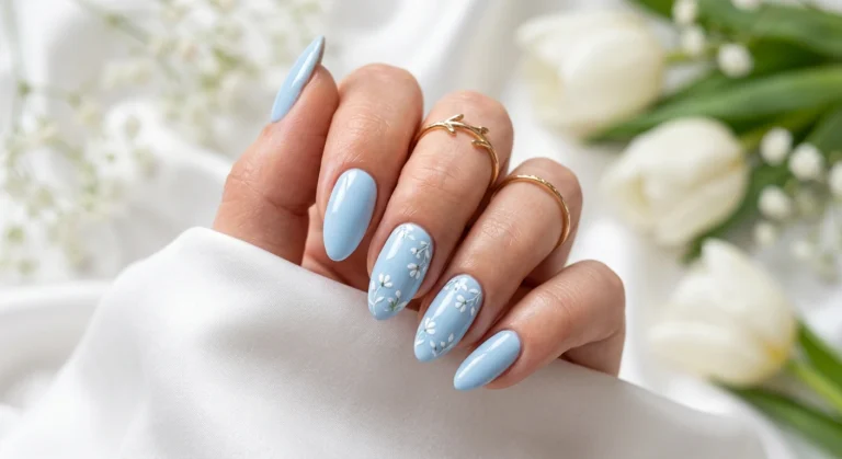 Baby Blue Nail Designs to Copy This April