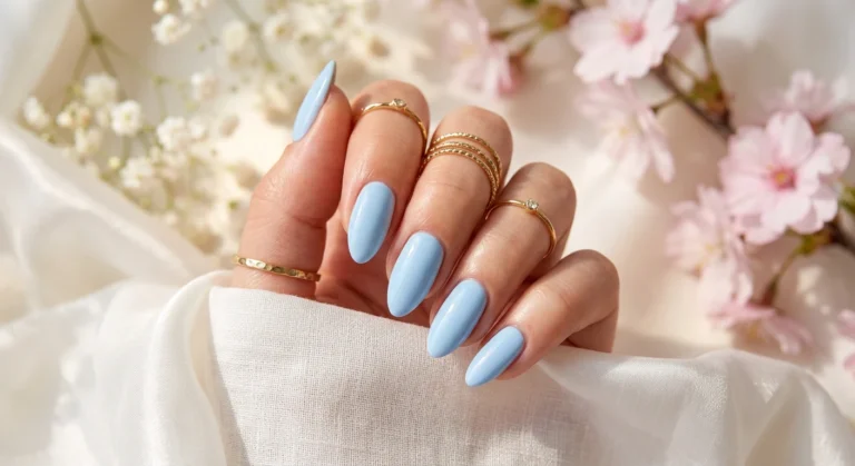 Baby Blue Spring Nails Inspo for April Days