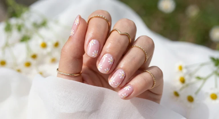 Delicate Daisy Nail Designs for Spring Days