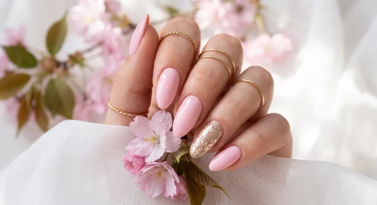 Glitter Accent Nails for Spring Celebrations
