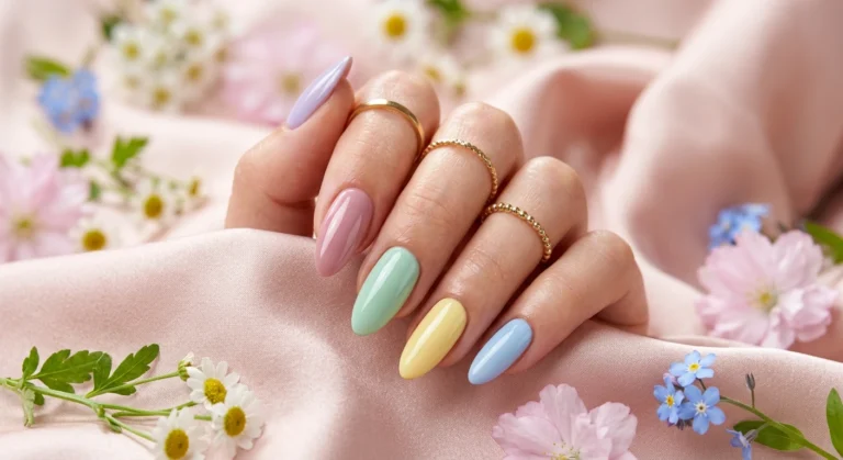 Glossy Spring Nails for a Polished Look