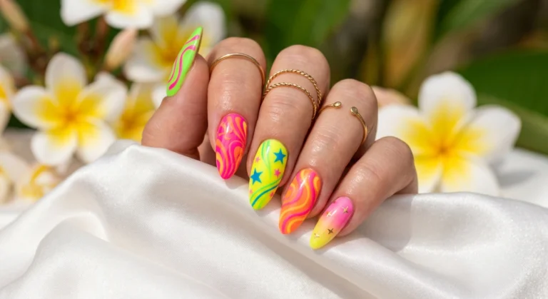 Glow-in-the-dark Nail Art for Summer Parties