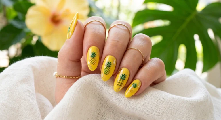 Pineapple Nail Art That Screams Island Vibes