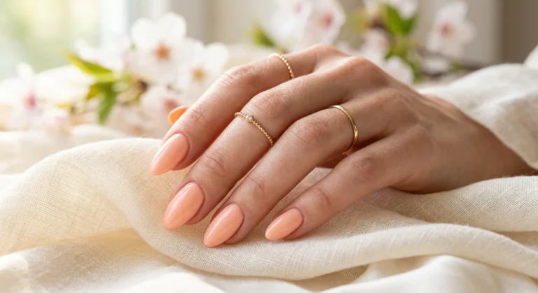 Soft Peach Spring Nails for Everyday Wear