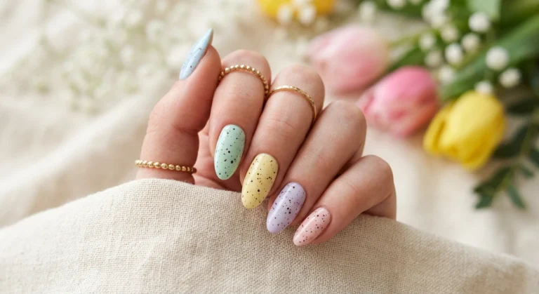 Speckled Egg Spring Nails for Easter Vibes