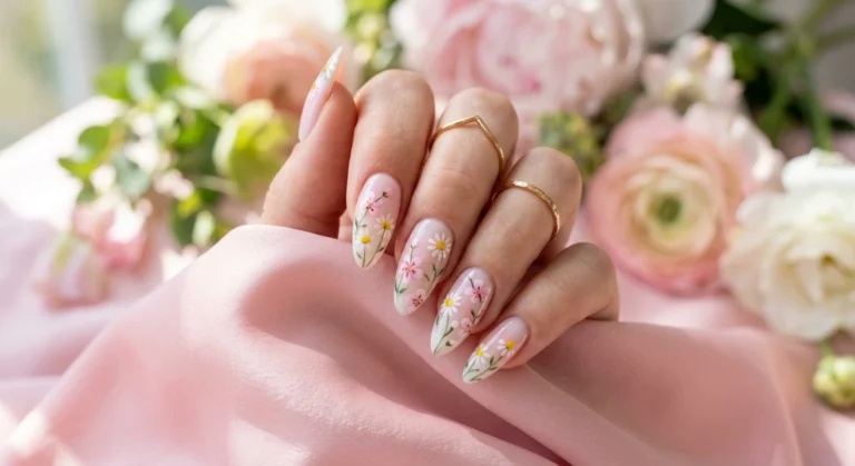 Spring Nails Inspo Featuring Floral Designs