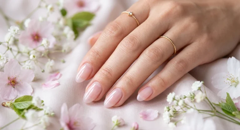 Translucent Spring Nails for a Glass Finish